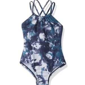 NEW Kanu Surf Girls' Jasmine Beach Sport Halter One Piece swim Swimsuit Size 14